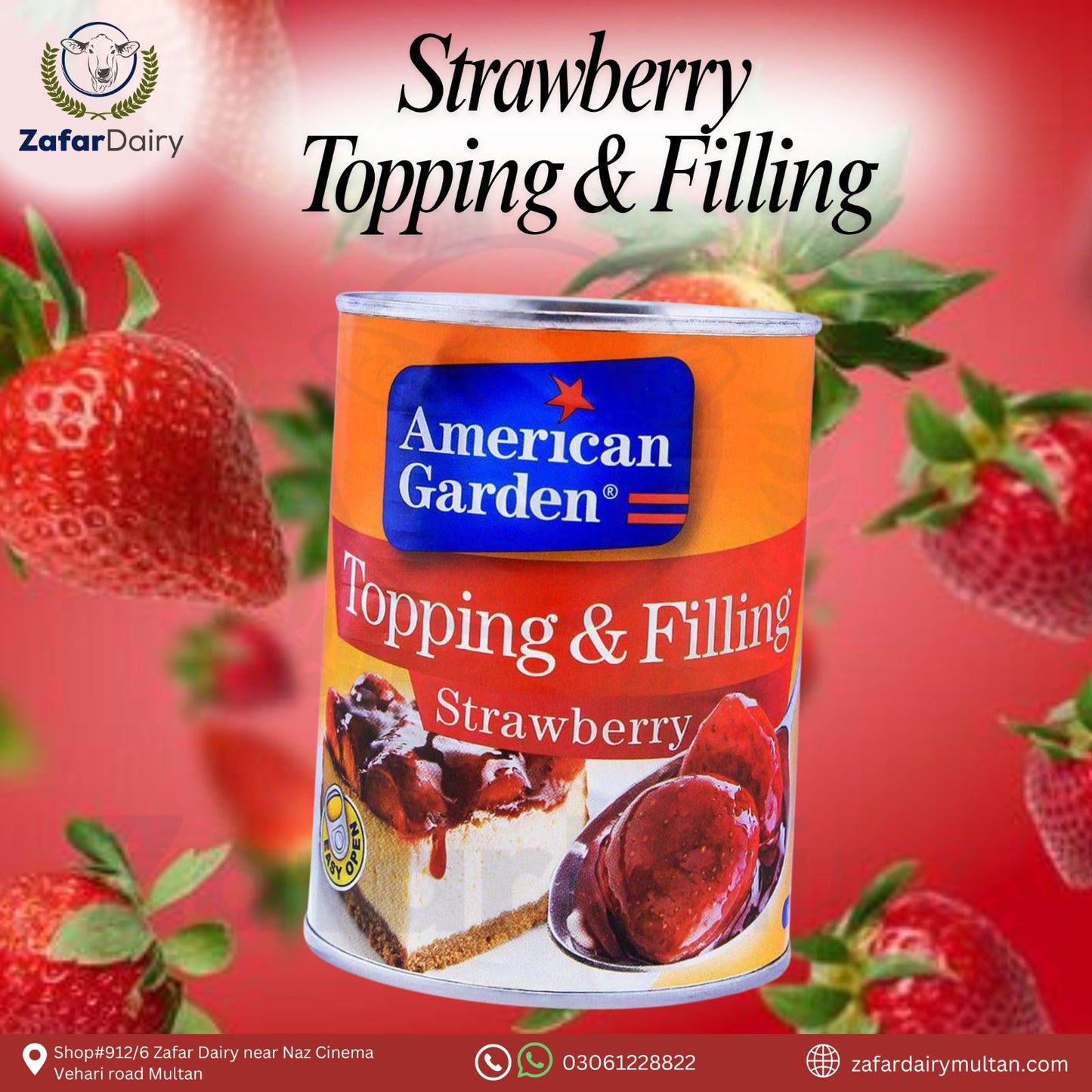 American Garden Strawberry Topping & Filling 595gm