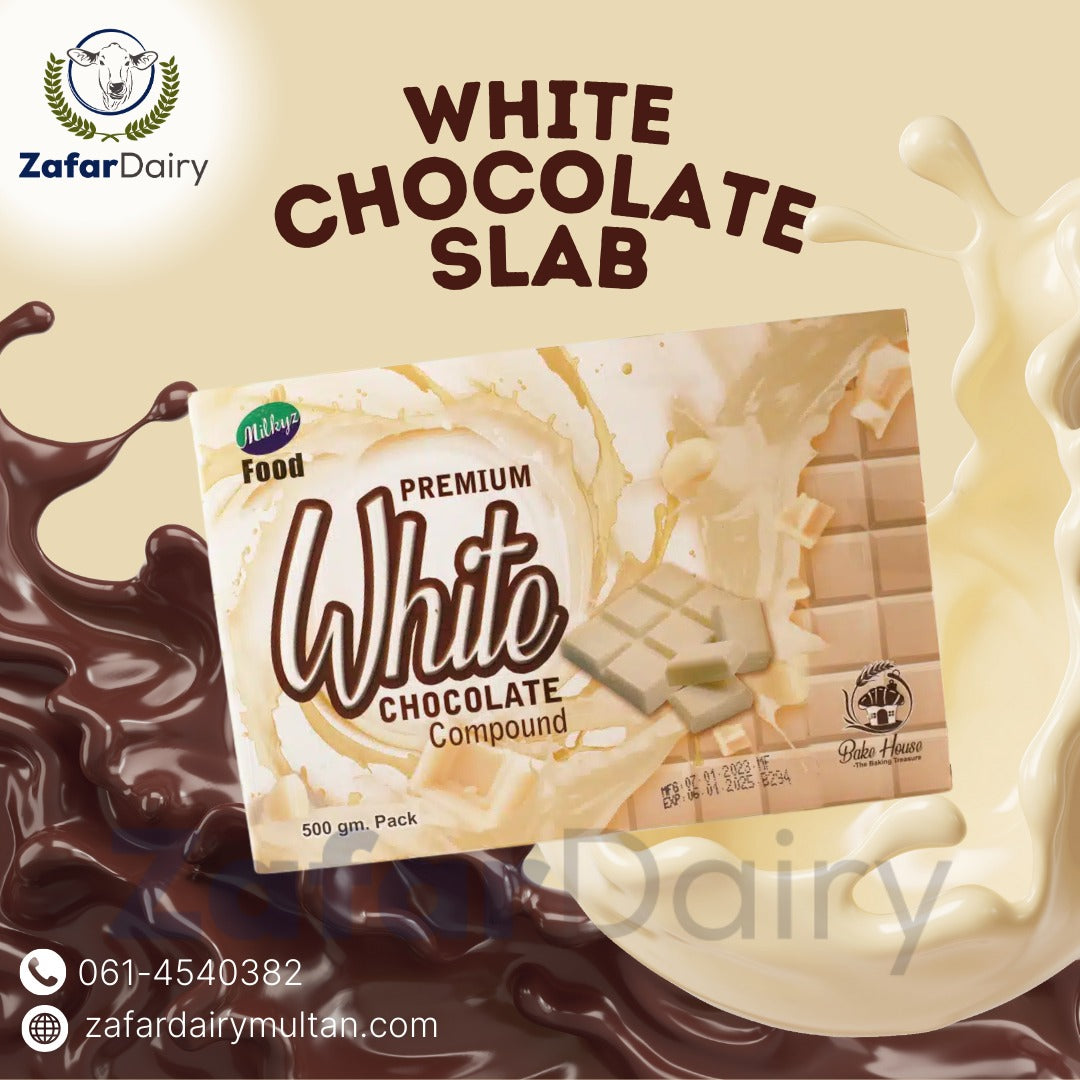🤍 White Chocolate Slab by Zafar Dairy