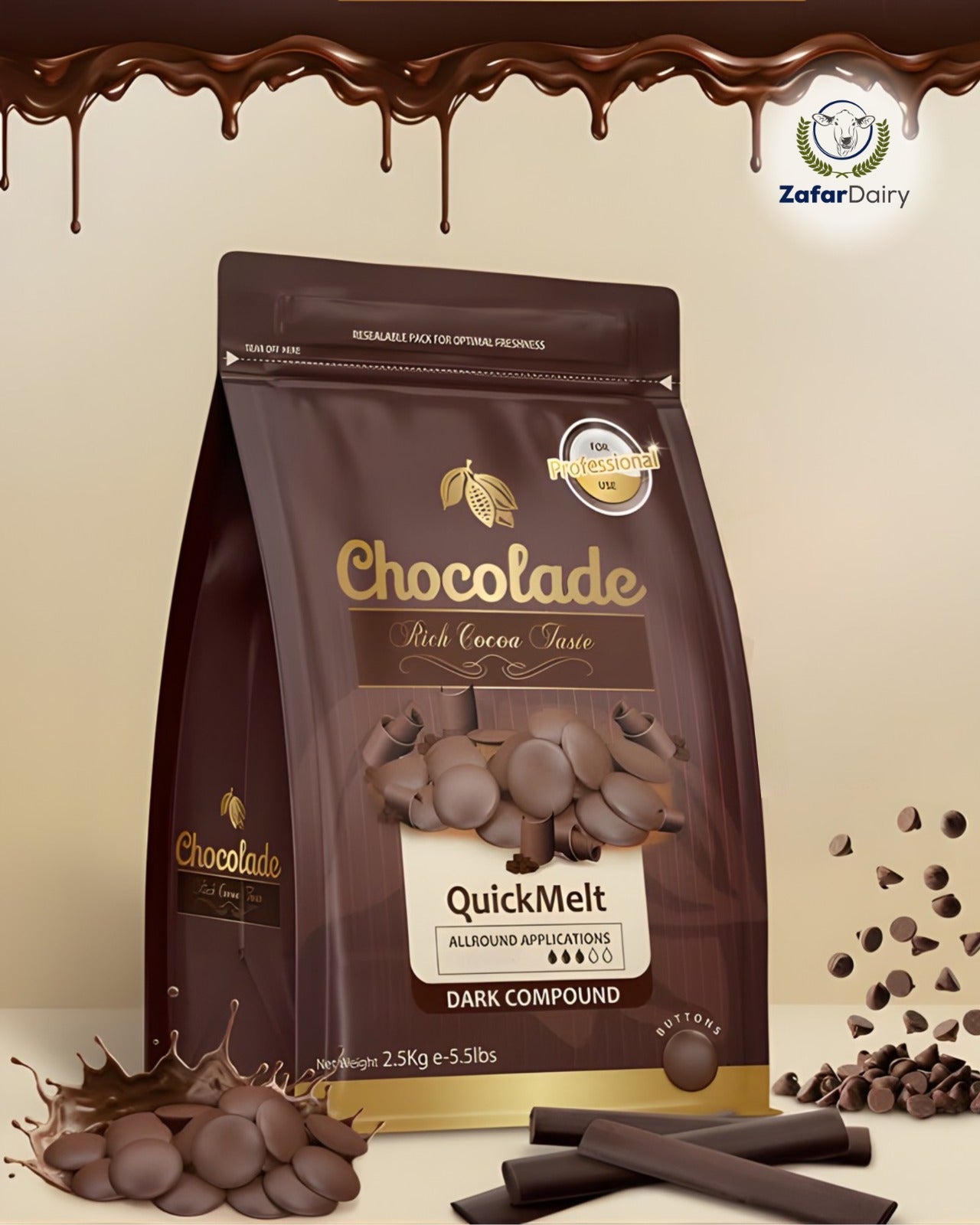 Chocolade Dark Compound Quick Melt Buttons